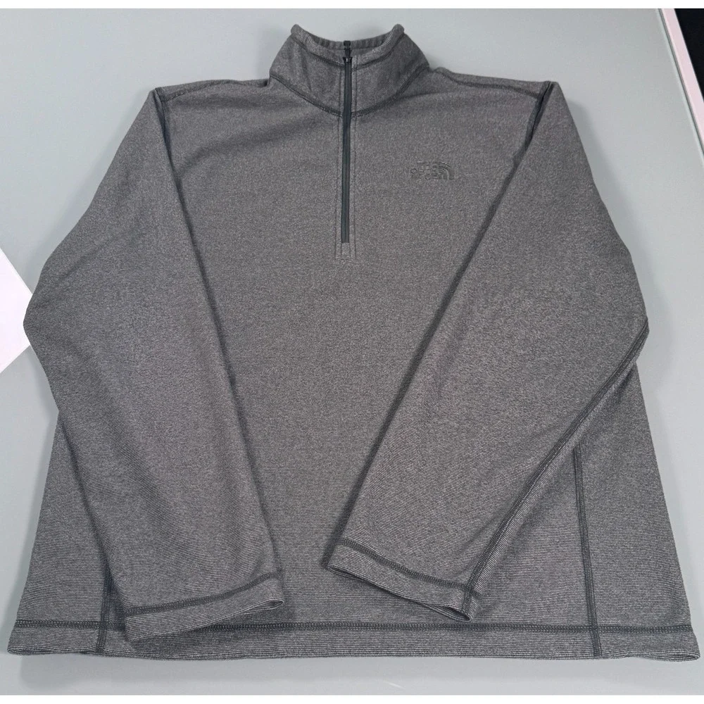 The North Face TKA Glacier 1/4-Zip Gray Mens Fleece Mock-Neck Pullover - Medium